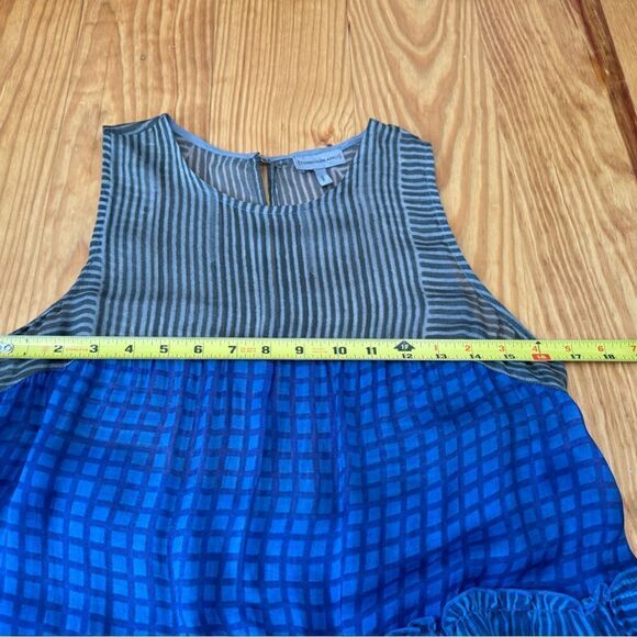Anthropologie Conditions Apply Tiered Tiered Midi Dress Size Small Gray/Blue - Picture 7 of 11
